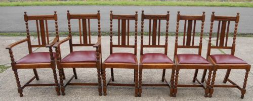 Set of Six Oak Dining Chairs