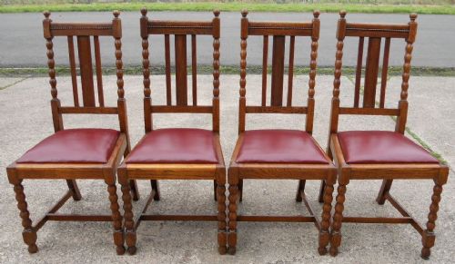 fig 1. Set of Six Oak Dining Chairs 