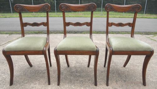 Set of Three Regency Mahogany Dining Chairs