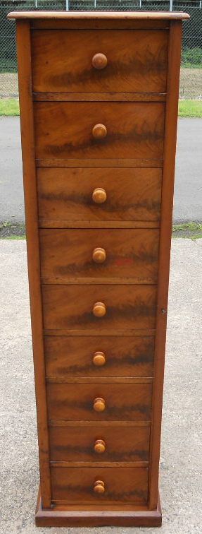 Victorian Tall Mahogany Wellington Chest