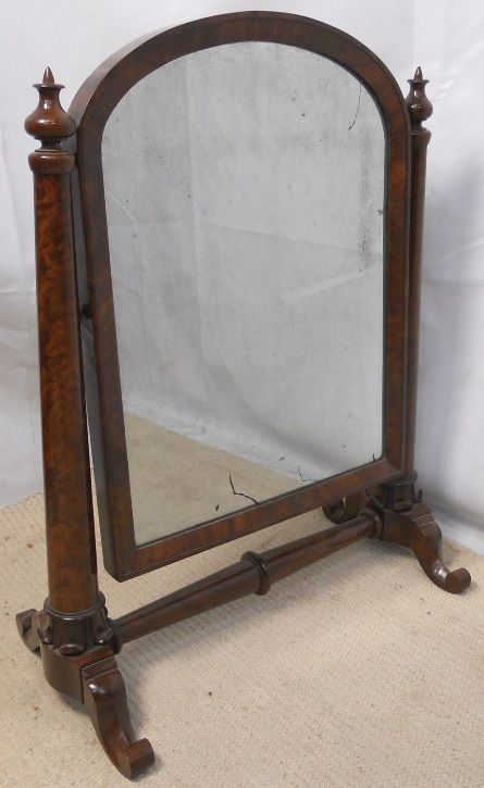 Victorian Mahogany Adjustable Dressing Mirror on Stand