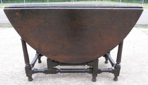 Antique Dark Oak Oval Gateleg Dining Table to Seat Six