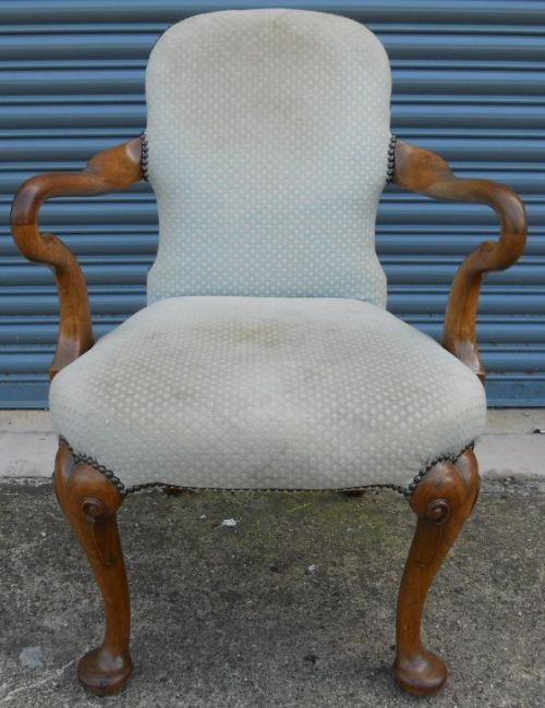 Georgian Style Walnut Carver Armchair