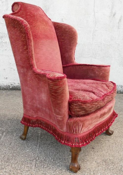 Georgian Style Highback Wing Fireside Armchair