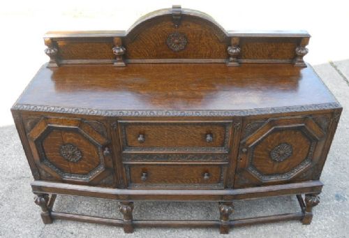 fig 1. Large Heavily Carved Oak Sideboard