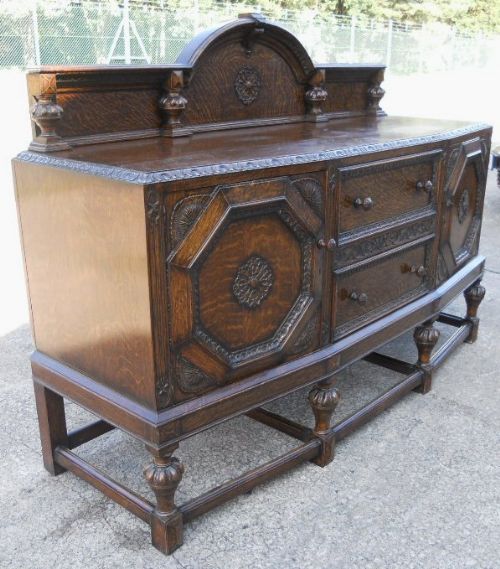fig 2. Large Heavily Carved Oak Sideboard