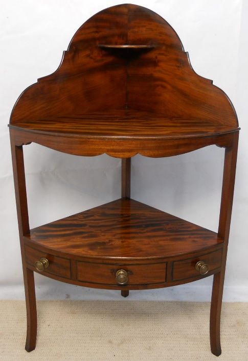Georgian Mahogany Corner Two Tier Washstand