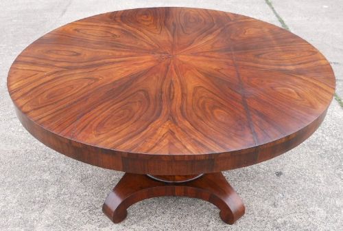 fig 1. Victorian Rosewood Round Pedestal Centre Dining Table