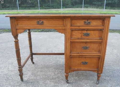 fig 1. Edwardian Oak Ladies Kneehole Writing Desk