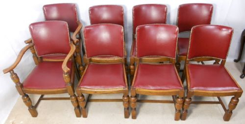 fig 1. Set of Eight Deco Oak Dining Chairs