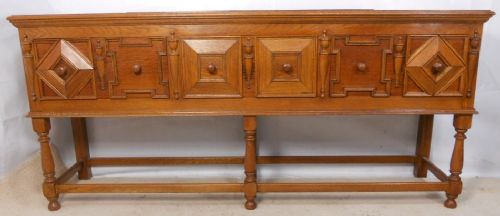 fig 1. Jacobean Style Light Oak Long Dresser Sideboard Base