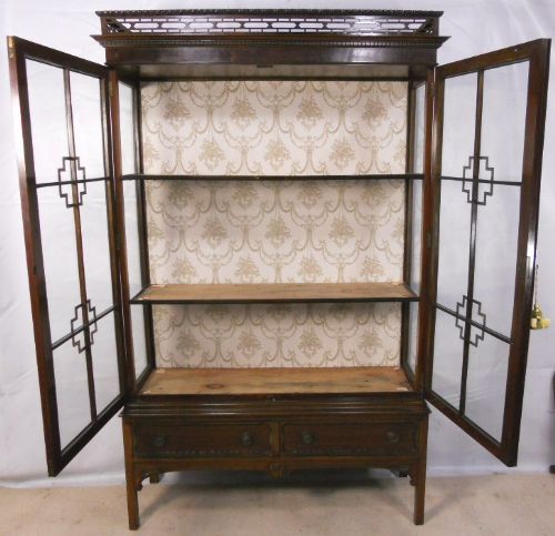 fig 1. Edwardian Mahogany Two Door Display Cabinet