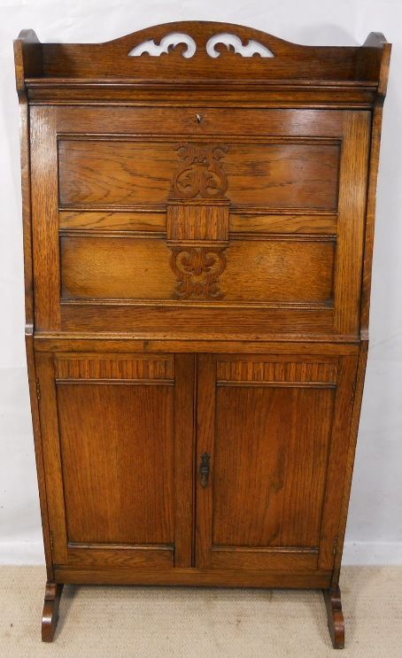 Oak Writing Cabinet Bureau