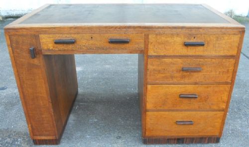 Oak Pedestal Writing Desk