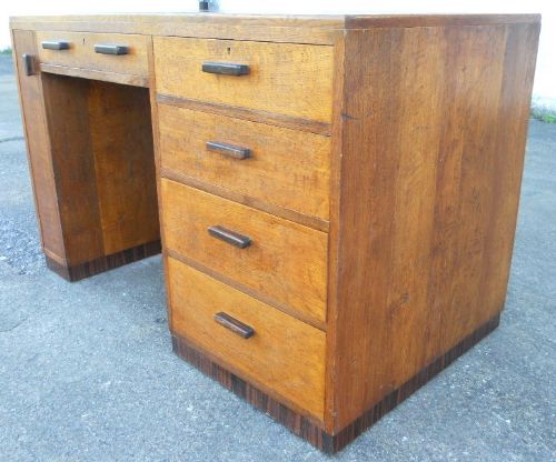 fig 1. Oak Pedestal Writing Desk