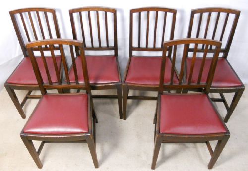 fig 1. Set of Six Georgian Style Mahogany Dining Chairs