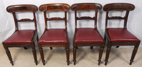 Set of Four Victorian Mahogany Bar-back Dining Chairs
