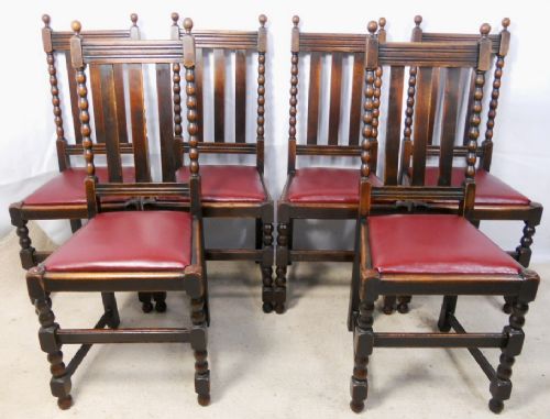 fig 1. Set of Six Oak Highback Dining Chairs