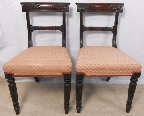 Pair William IV Mahogany Bar-back Dining Chairs