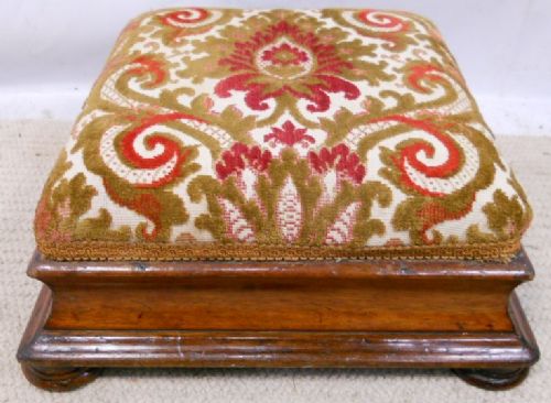Victorian Mahogany Framed Upholstered Footstool