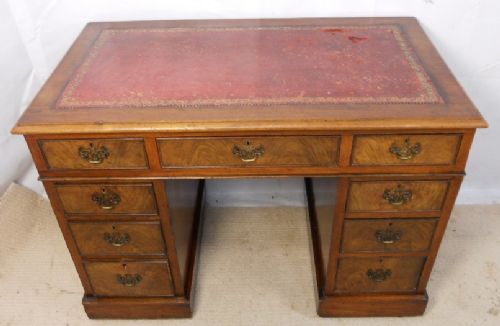 Edwardian Walnut Kneehole Writing Desk