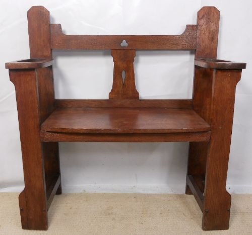 Arts & Craft Period Oak Hall Seat