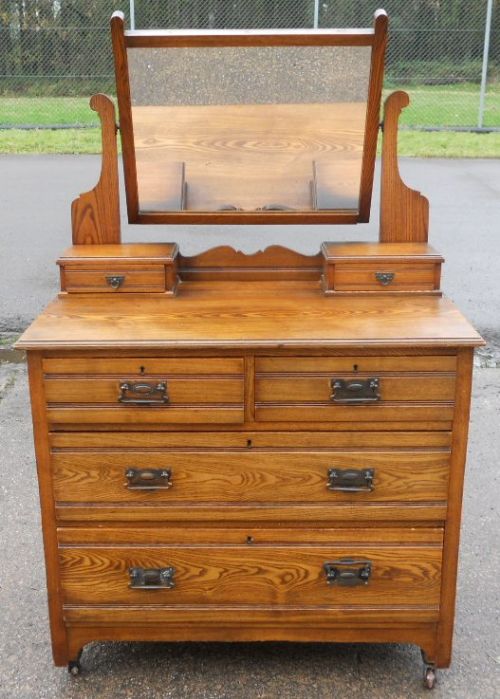Edwardian Ash Dressing Chest of Drawers