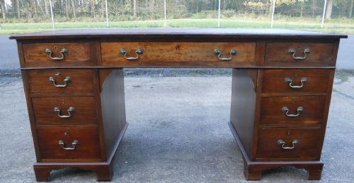 fig 1. Georgian Style Mahogany Twin Pedestal Writing Desk