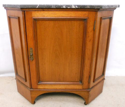 Marble Top Mahogany Corner Cupboard by Shoolbred
