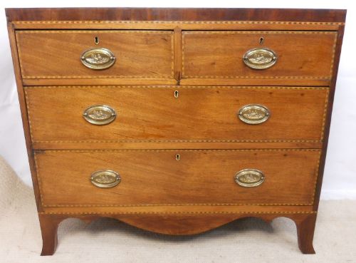 Georgian Small Inlaid Mahogany Chest of Drawers