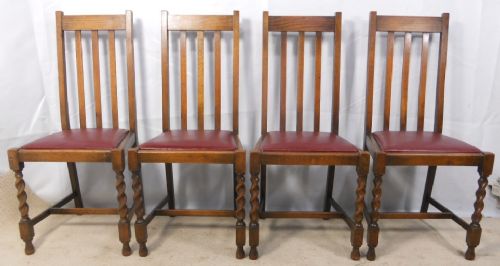fig 1. Set of Four Oak Highback Dining Chairs