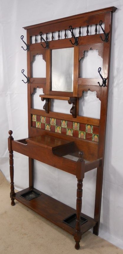fig 1. Art Nouveau Edwardian Mahogany Hallstand