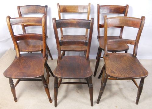 Six Elm & Beech Windsor Kitchen Chairs
