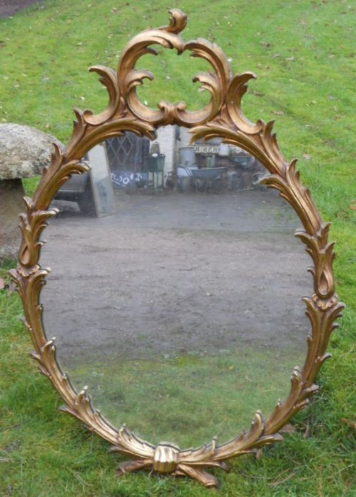 Carved Oval Gilt Frame Mirror