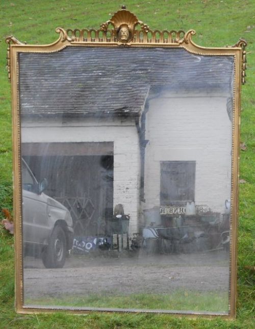 Regency Style Carved Gilt Frame Overmantel Mirror