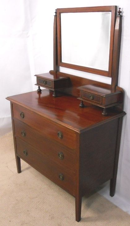 Edwardian Inlaid Mahogany Dressing Chest