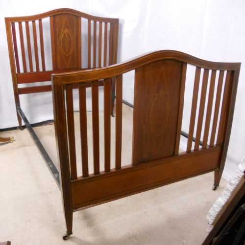 Edwardian Inlaid Mahogany Double Bed