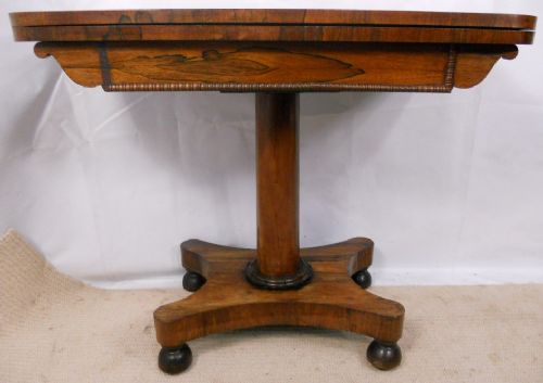 Victorian Rosewood Foldover Card Table