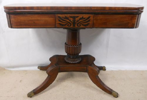 Georgian Mahogany Pedestal Foldover Card Table