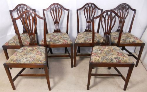 Set of Six Georgian Style Mahogany Dining Chairs