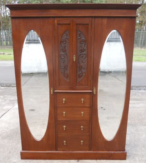 Edwardian Small Mahogany Compactum Wardrobe
