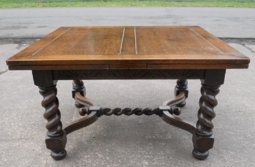 Large Oak Extending Dining Table to Seat Ten