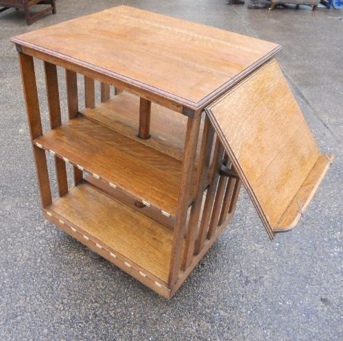 Edwardian Oak Revolving Bookcase