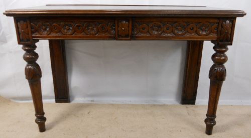 Victorian Oak Two Drawer Serving Table
