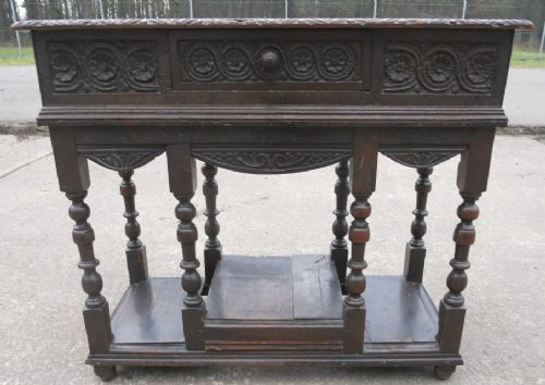 Victorian Dark Carved Oak Small Dresser Base