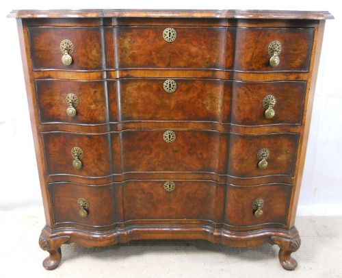 Walnut Shaped Front Chest of Drawers