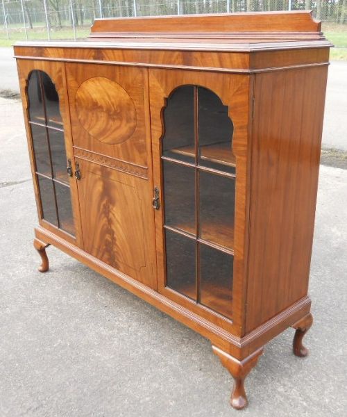 fig 1. Three Door Mahogany Bookcase Cabinet