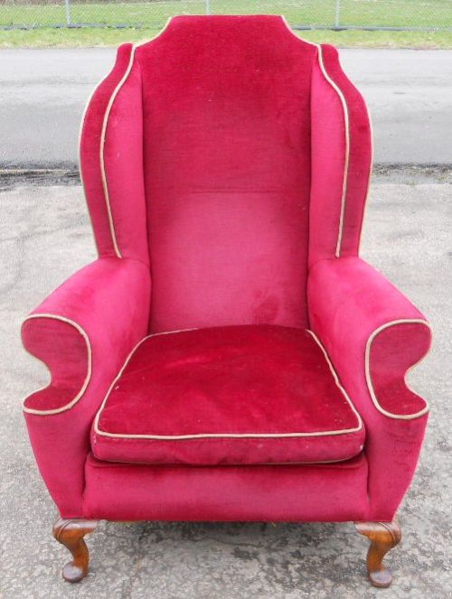 Large Wingback Upholstered Fireside Armchair