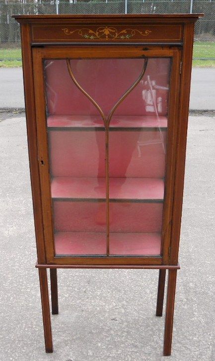 Edwardian Inlaid Mahogany China Display Cabinet