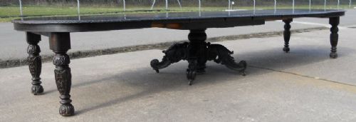 fig 1. Victorian Carved Oak Extending Dining Table to Seat Sixteen